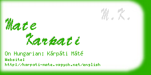 mate karpati business card